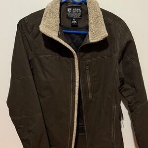 Kuhl Men's Small Dark Brown Jacket with Cream Collar